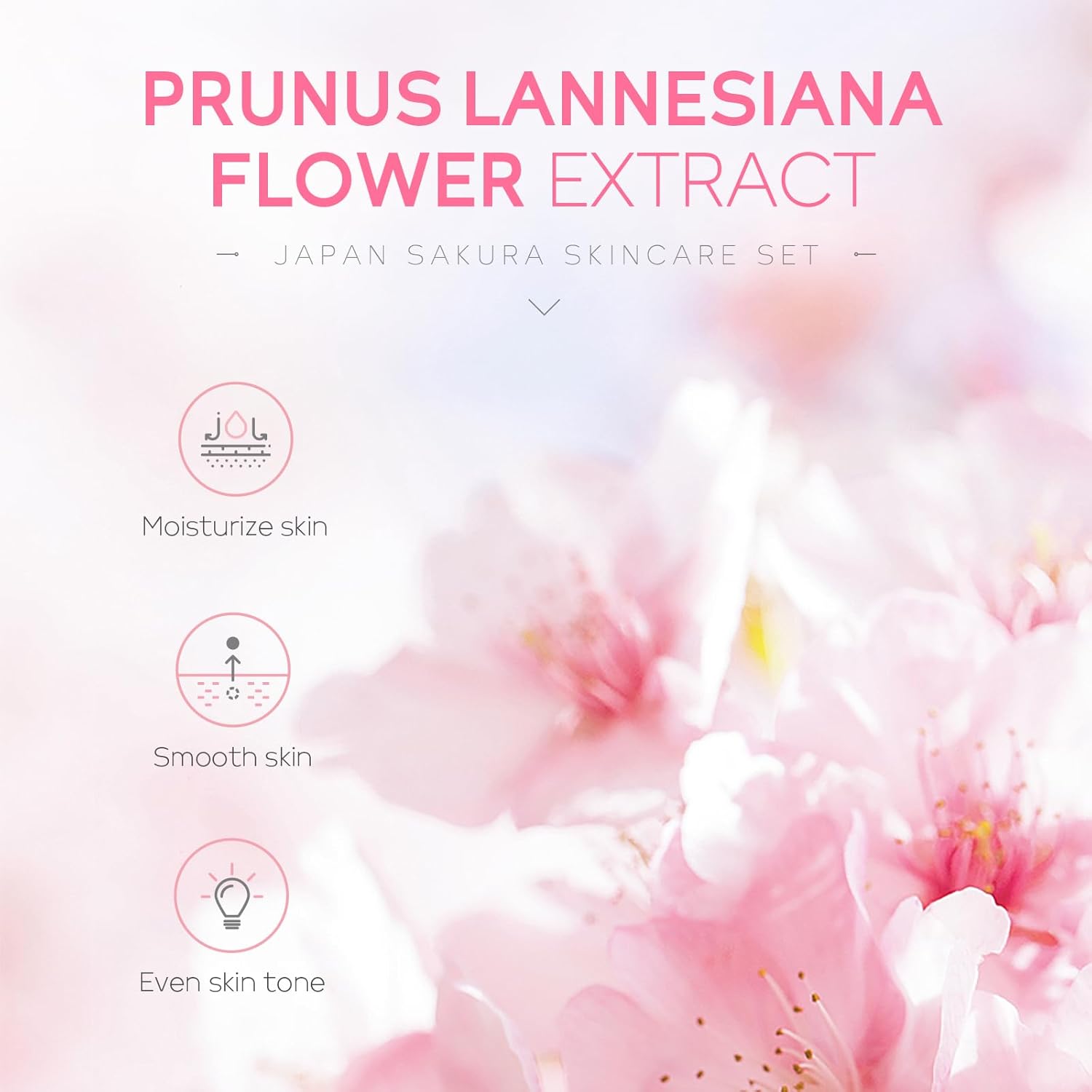 LAIKOU Skin Care Set JAPAN SAKURA Women Beauty Gift Sets Skin Care Kit with Cleanser, Toner, Lotion, Serum, Eye Cream, Face Cream Travel Kit for Women Teen Girls Mom Daughter TSA-friendly Sizes 6pcs