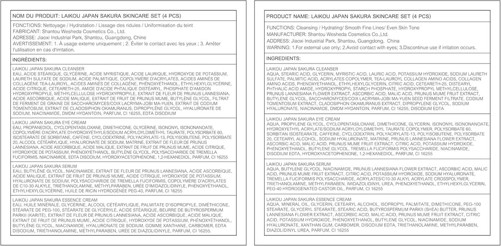 LAIKOU Skin Care Set JAPAN SAKURA Women Beauty Gift Sets Skin Care Kit with Cleanser, Toner, Lotion, Serum, Eye Cream, Face Cream Travel Kit for Women Teen Girls Mom Daughter TSA-friendly Sizes 6pcs